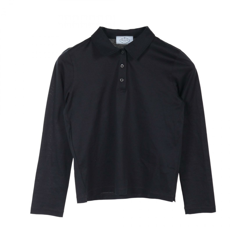 PRADA Polo 衫 DNA579 棉質海軍藍二手女款-0