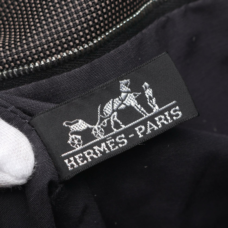 愛馬仕 Herline Cabas 手提包，尼龍帆布，灰色，二手，男女通用-3