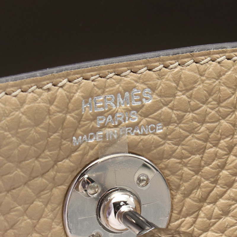 HERMES Lindy Mini Verso 2way 單肩包 083720CC Clemence 皮革 米色 二手-3