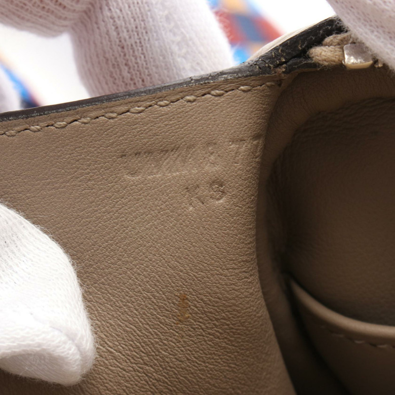 HERMES Lindy Mini Verso 2way 單肩包 083720CC Clemence 皮革 米色 二手-4