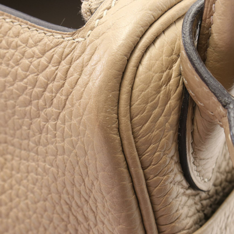 HERMES Lindy Mini Verso 2way 單肩包 083720CC Clemence 皮革 米色 二手-7