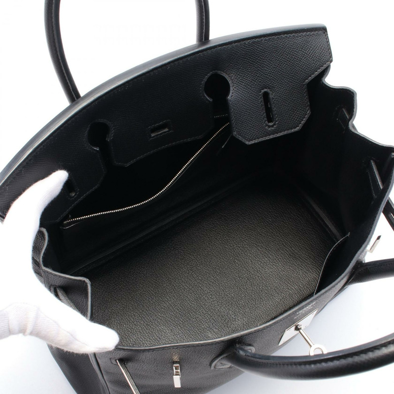 HERMES Birkin 30 手提包 M 041701CK Epsom 皮革黑色二手 SHW-2