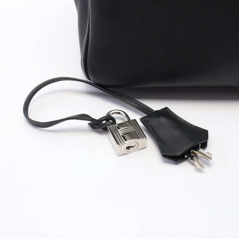 HERMES Birkin 30 手提包 M 041701CK Epsom 皮革黑色二手 SHW-5