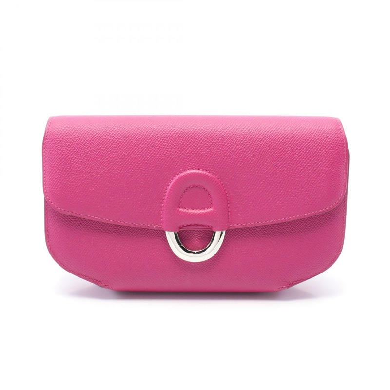 HERMES Cherche 中型商務手拿包 Epsom 皮革 玫瑰紫色 二手 女士 A-0