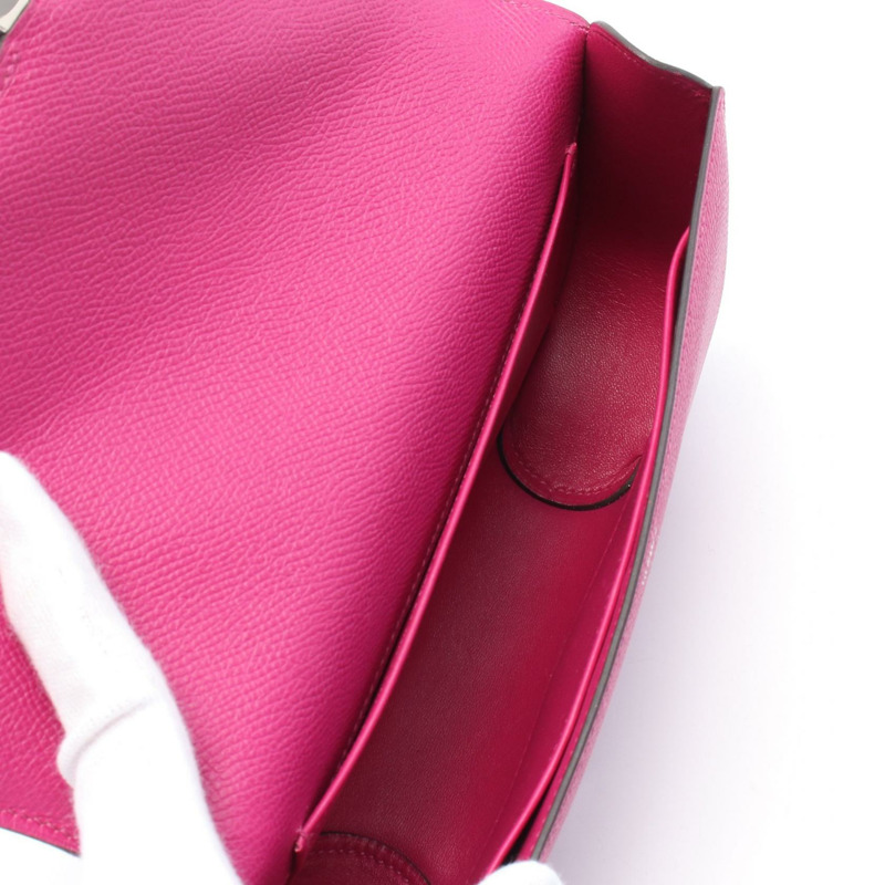HERMES Cherche 中型商務手拿包 Epsom 皮革 玫瑰紫色 二手 女士 A-2
