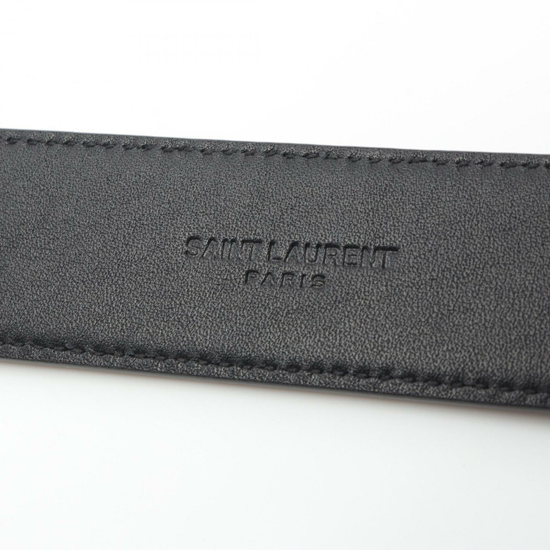 SAINT LAURENT Cassandra 腰帶 634440DZE0E1000100 皮革 黑色 全新 中性款-3