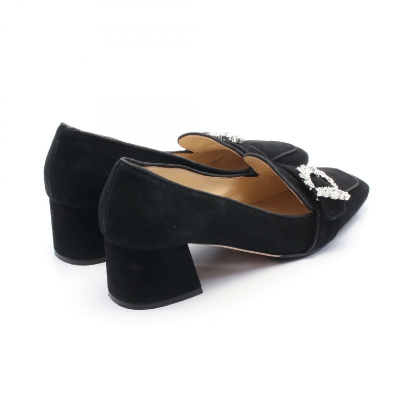JIMMY CHOO CHERI 女士絨面黑色二手高跟鞋-1