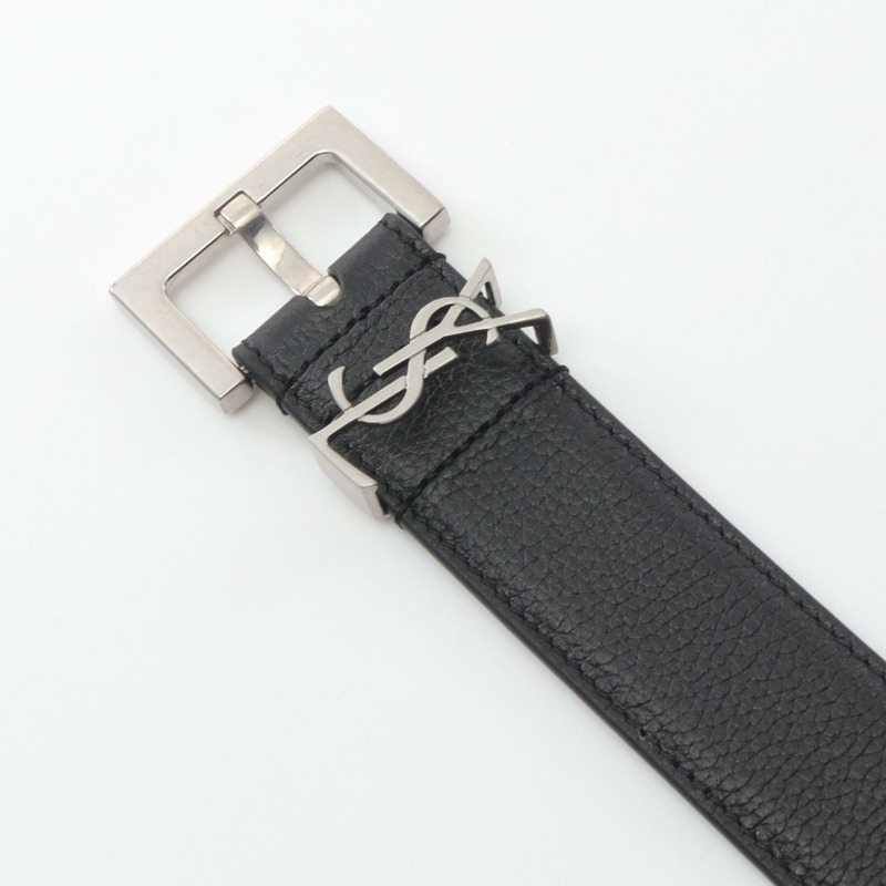 SAINT LAURENT Cassandra 腰帶 634440DTI0E100095 皮革 黑色 全新 中性款-1