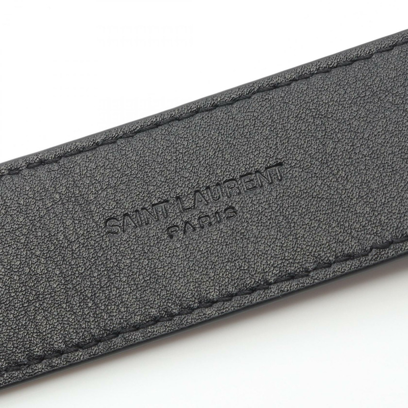 SAINT LAURENT Cassandra 腰帶 634440DTI0E100095 皮革 黑色 全新 中性款-3