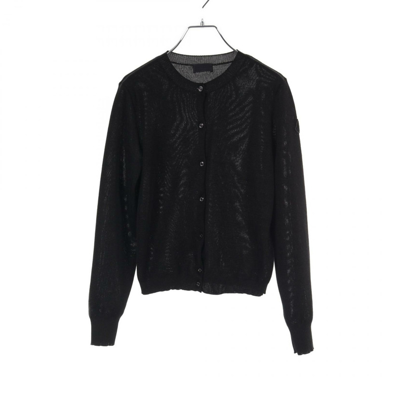MONCLER 開襟衫 9B00030 聚酯纖維 黑色 二手 女款-0