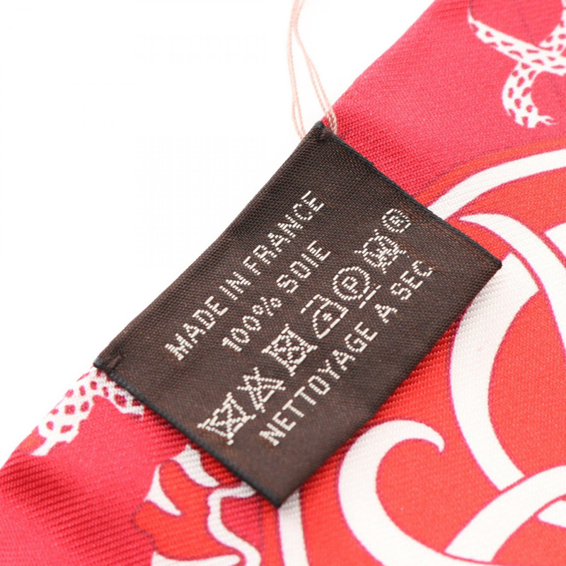 HERMES Twilly EX-LIBRIS 圍巾 絲綢 絲綢 紅色 多色 二手 女士-2