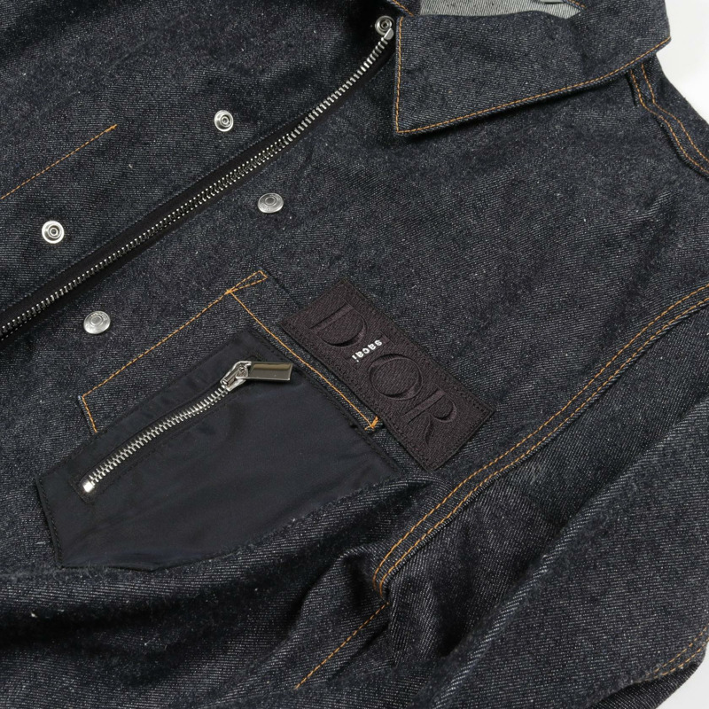 Christian Dior × sacai 牛仔夾克 #48 短版夾克 213D487AY507 棉 海軍藍 二手-8