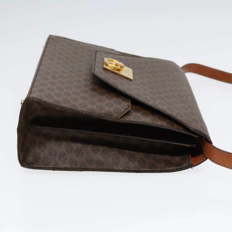 【日本直送】CELINE Macadam帆布肩背包 PVC皮革 棕色 金色 正品 ki4788-2