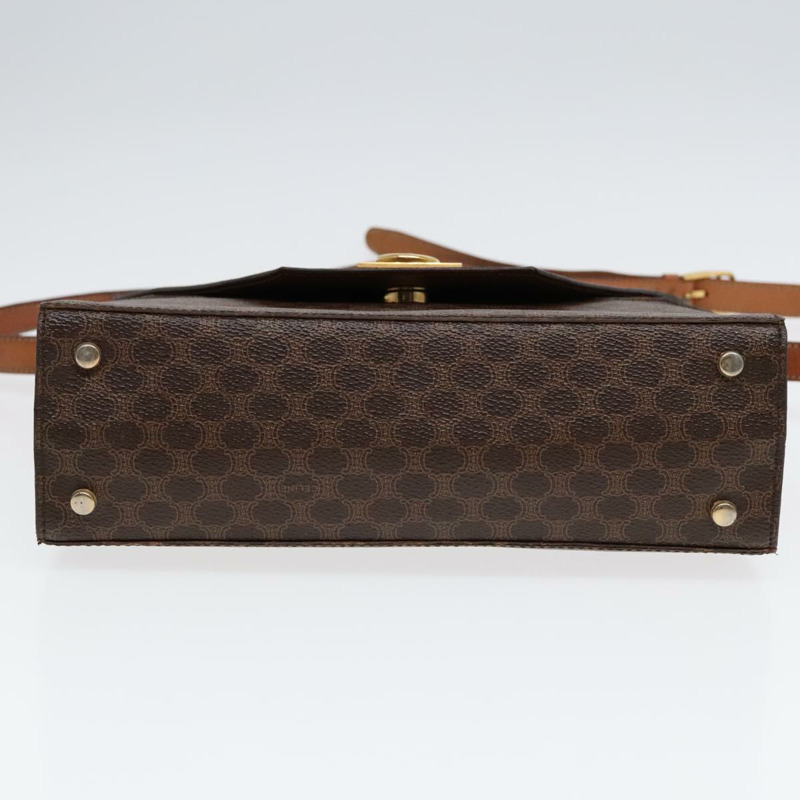 【日本直送】CELINE Macadam帆布肩背包 PVC皮革 棕色 金色 正品 ki4788-4