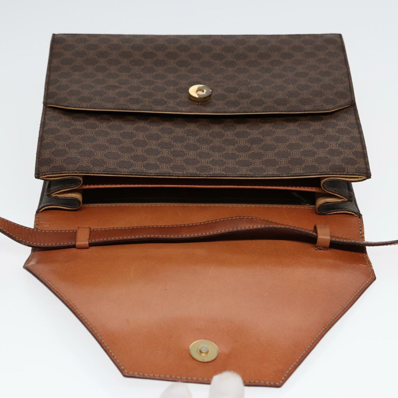 【日本直送】CELINE Macadam帆布肩背包 PVC皮革 棕色 金色 正品 ki4788-9