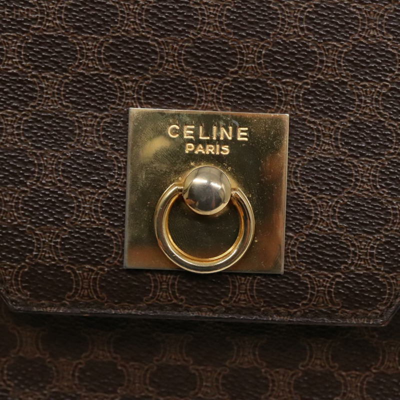 【日本直送】CELINE Macadam帆布肩背包 PVC皮革 棕色 金色 正品 ki4788-16