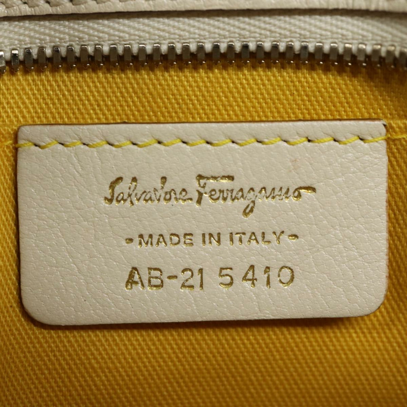 【日本直送】Salvatore Ferragamo Gancini 手提包 皮革 2 向 白色 正品 87666-10