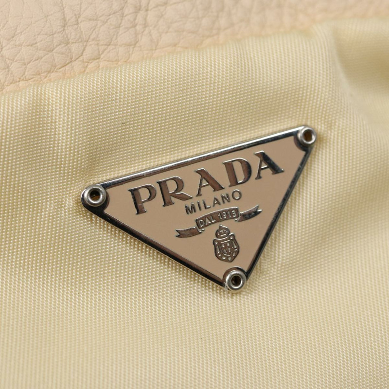 【日本直送】PRADA 尼龍米色銀色手拿包 正品 ki4892-17