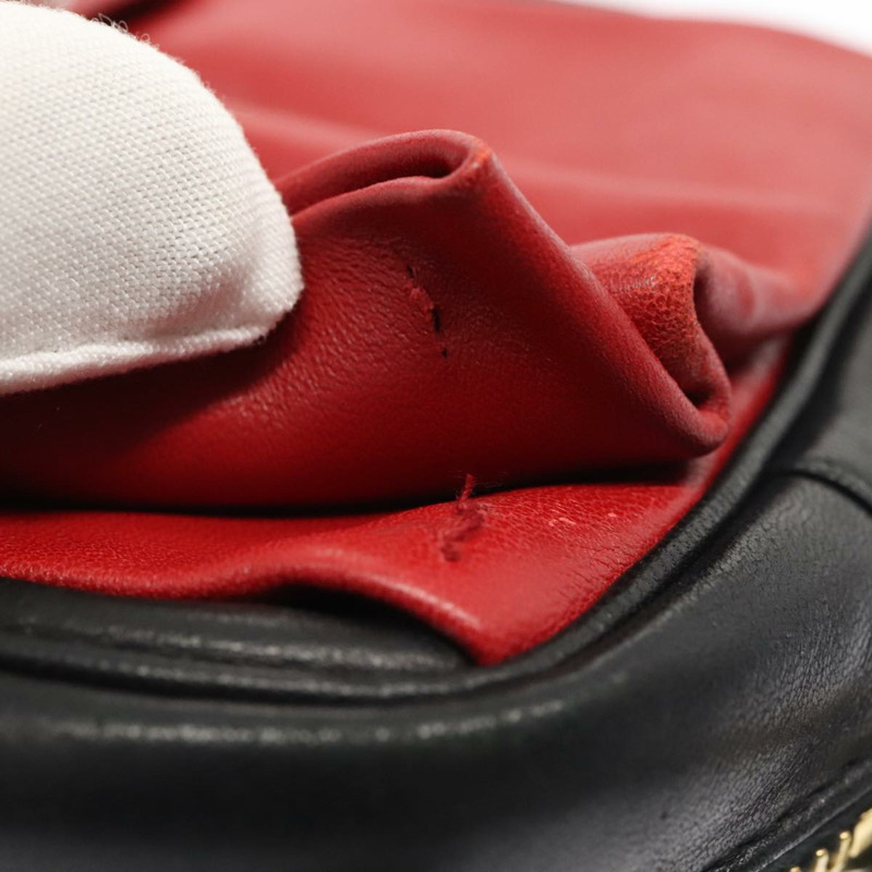 【日本直送】PRADA 單肩包 皮革 紅色 黑金色 正品 89601-8