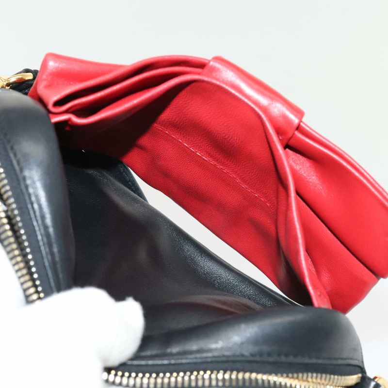 【日本直送】PRADA 單肩包 皮革 紅色 黑金色 正品 89601-10