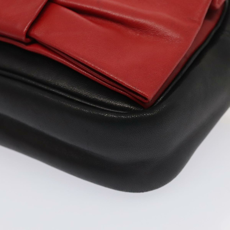【日本直送】PRADA 單肩包 皮革 紅色 黑金色 正品 89601-13