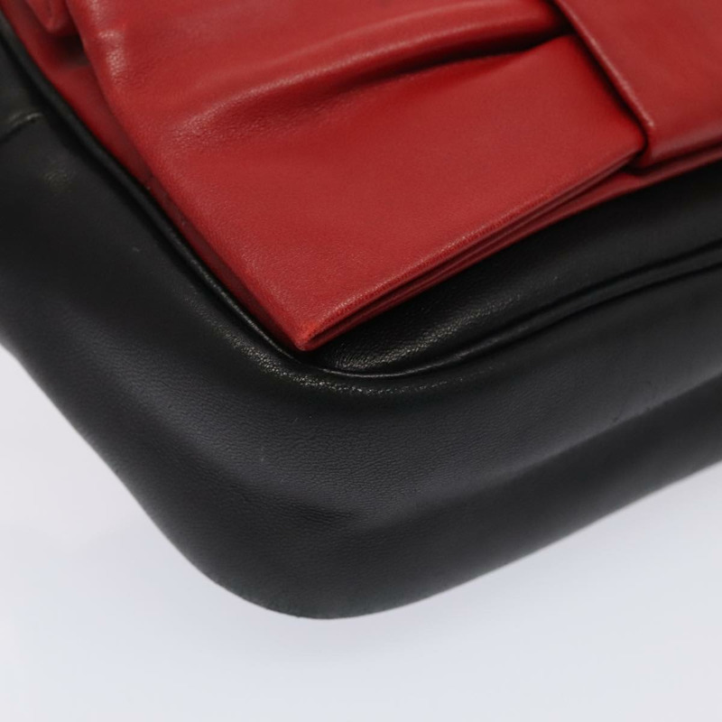 【日本直送】PRADA 單肩包 皮革 紅色 黑金色 正品 89601-14
