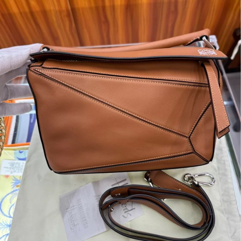 Loewe puzzle小號焦糖色 閒置新 配件塵袋購證-0