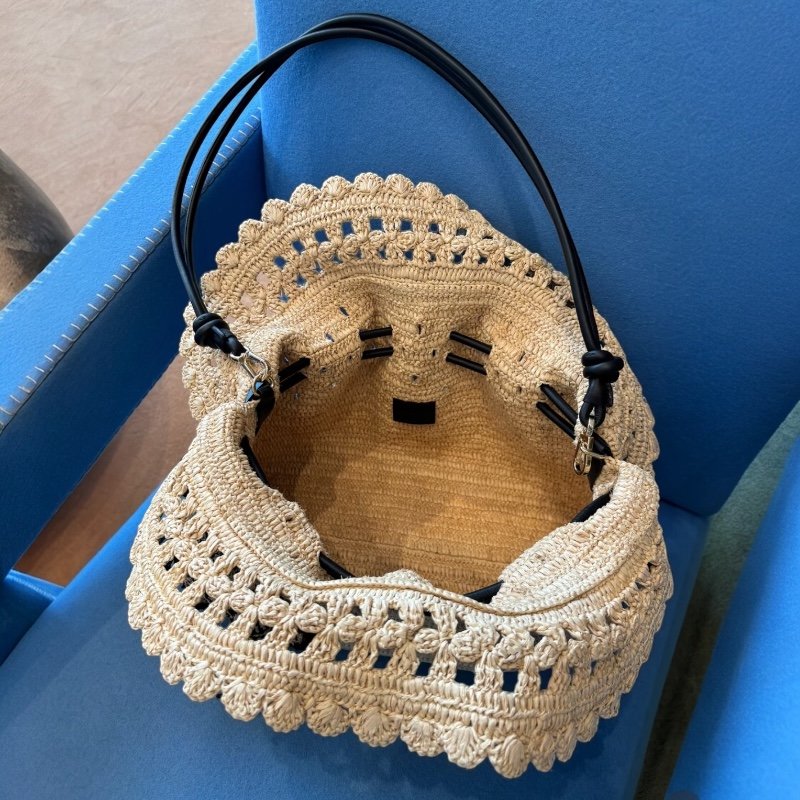 🎁夏季折扣🎁Loewe 中款 Flamenco Clutchin Raffia 草編包-2