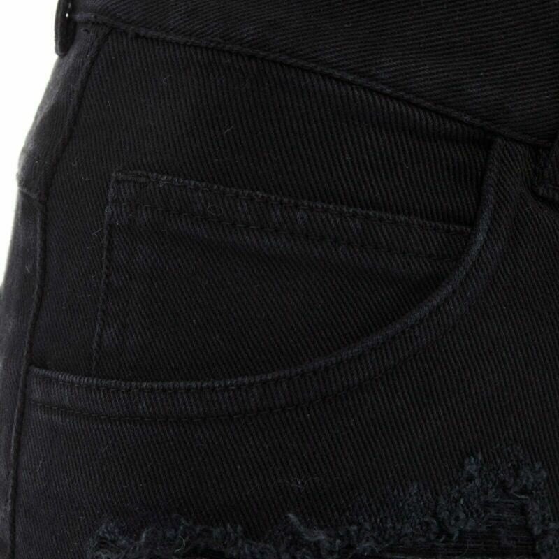 runway MARTIN MARGIELA 2008 black shredded ripped cut off jeans IT40 27"-8