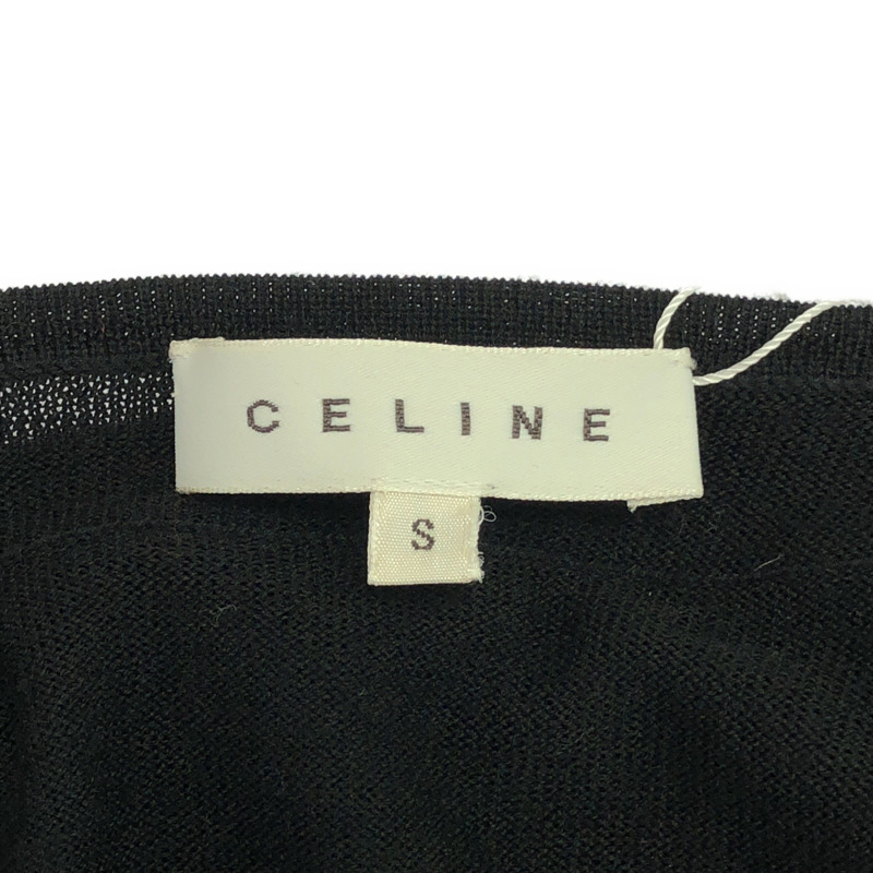 CELINE 絲帶夏季針織上衣 針織羊毛 黑色 二手 女款-4