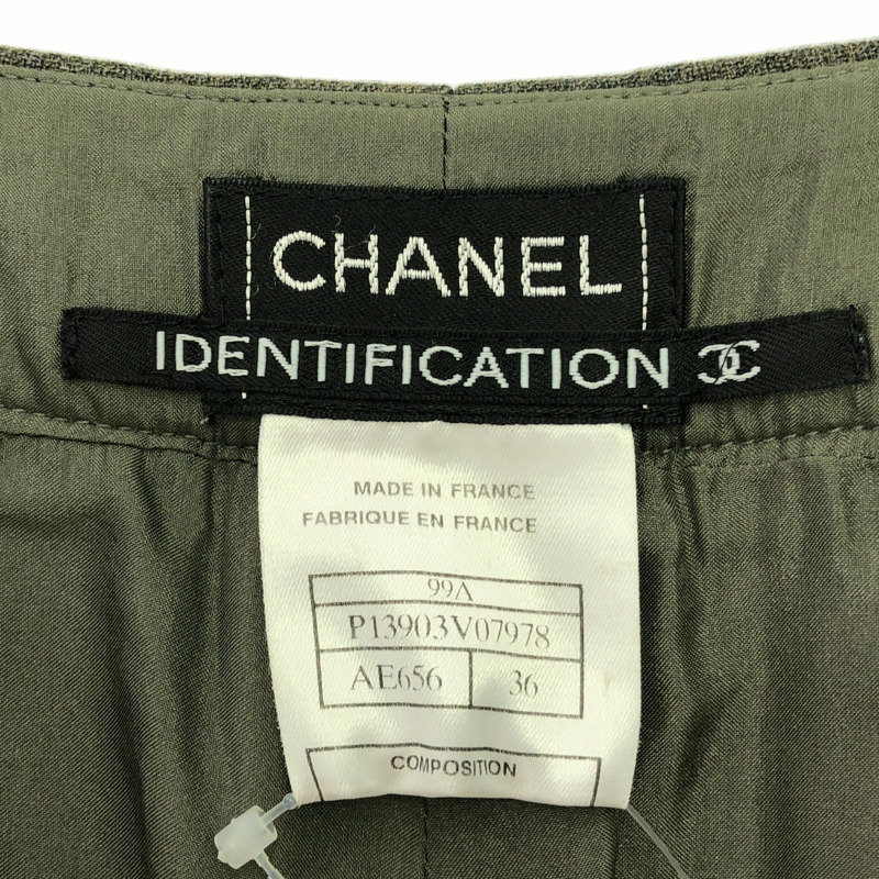 CHANEL 褲子 褲子 P13903V07978 羊毛 綠色 二手 女款-4