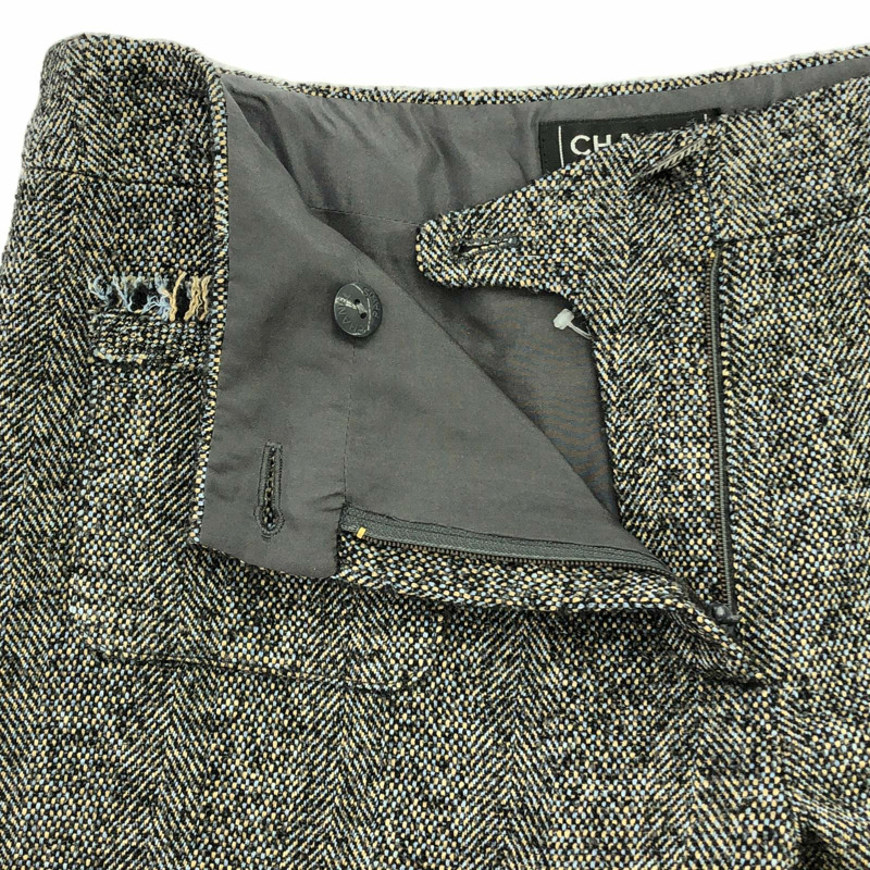 CHANEL 褲子 褲子 P26752V17003 絲綢 黑色 二手 女款-4