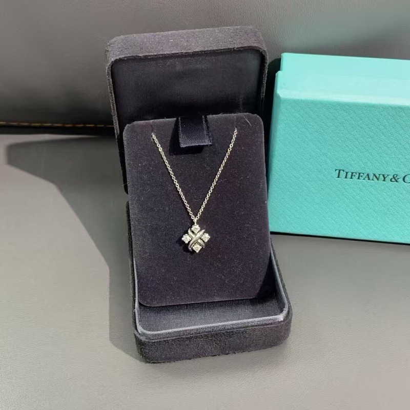 Tiffany 蒂夫尼 Lynn項鍊 白金鑲鑽項鍊-1