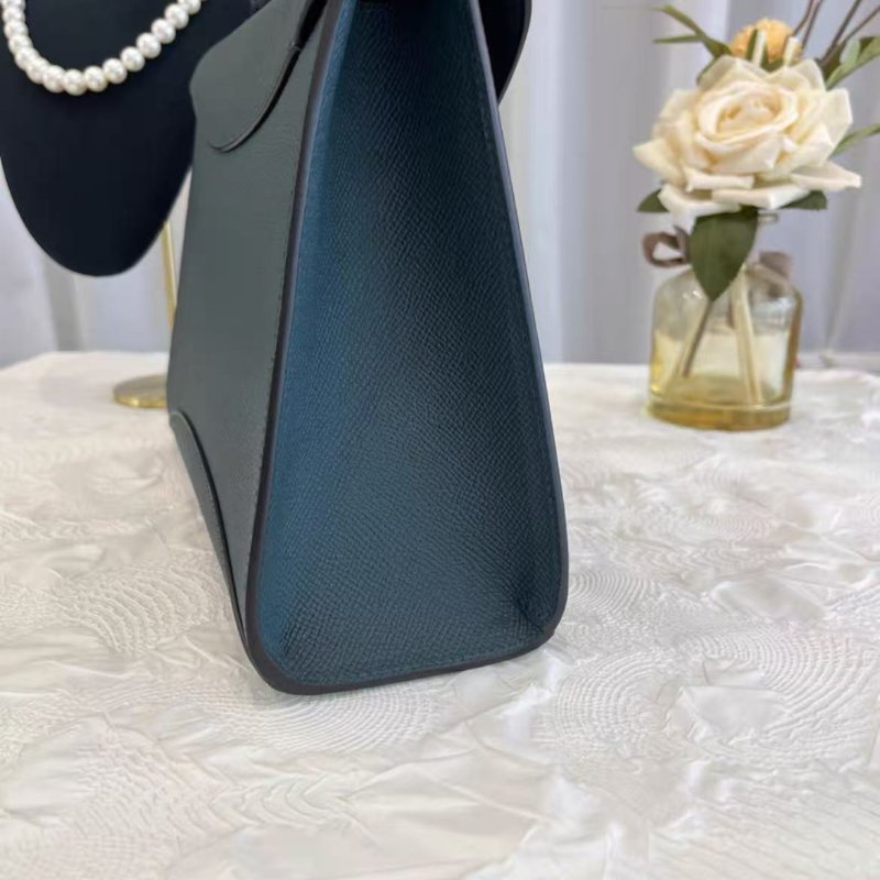Moynat Gabrielle pm 孔雀藍 金扣手提斜背包 25*28*9 99新 配件塵袋-1