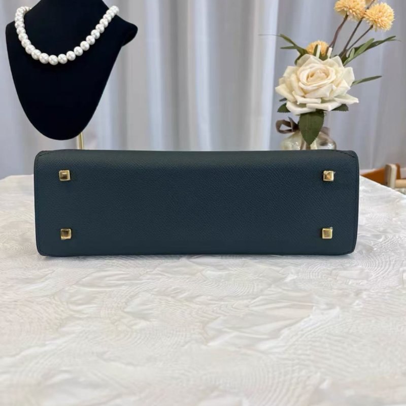 Moynat Gabrielle pm 孔雀藍 金扣手提斜背包 25*28*9 99新 配件塵袋-6