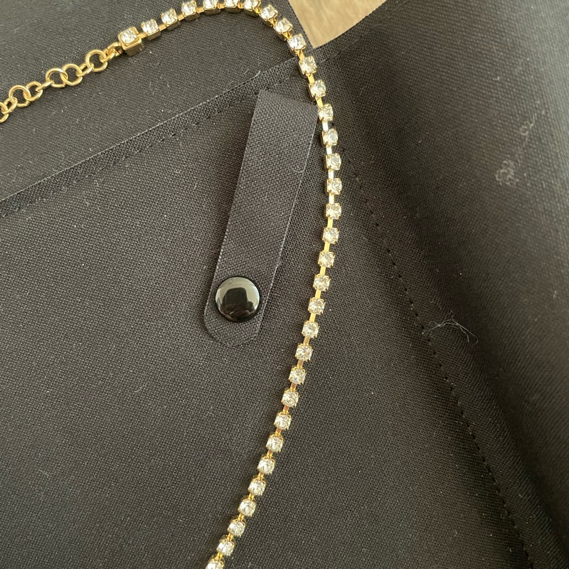 CHANEL 金色雙鍊水鑽切割項鍊-2