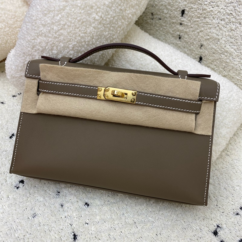 🐯kelly pochette大象灰金K-3