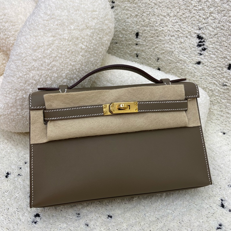 🐯kelly pochette大象灰金K-4