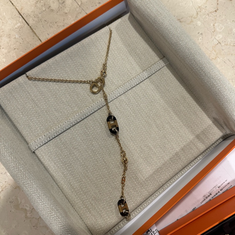 全新全配閒置🈶️盒子+購證❤️ 愛馬仕新款豬鼻子項鍊-5