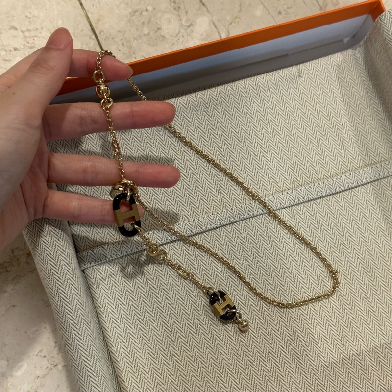 全新全配閒置🈶️盒子+購證❤️ 愛馬仕新款豬鼻子項鍊-8