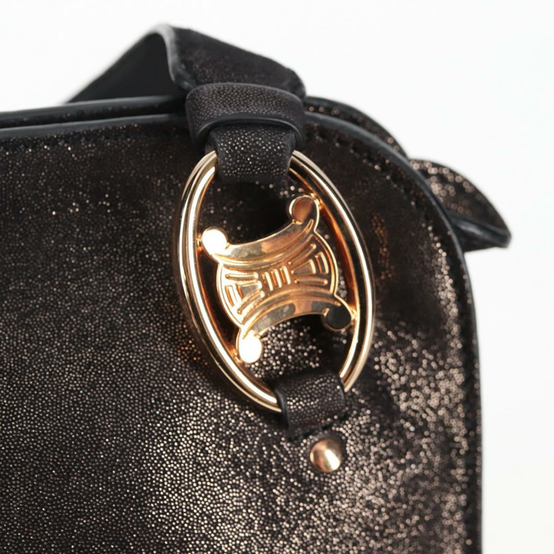 【日本直送】CELINE 手提包 皮革 黑金色 正品 122142AV-16