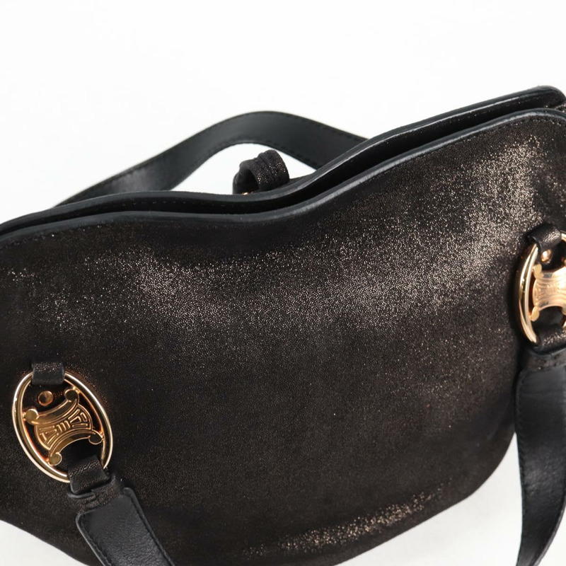 【日本直送】CELINE 手提包 皮革 黑金色 正品 122142AV-18