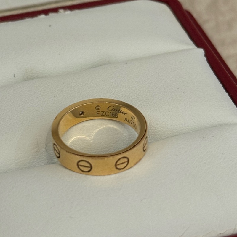 Cartier Love系列單鑽玫瑰金戒指47號-6