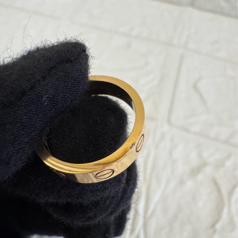 Cartier Love系列單鑽玫瑰金戒指47號-19