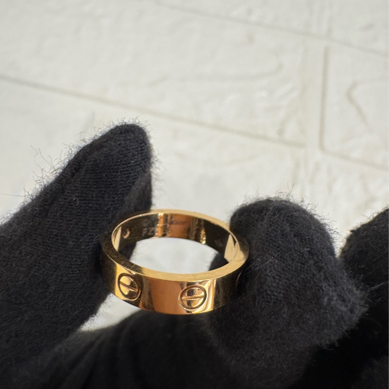 Cartier Love系列單鑽玫瑰金戒指47號-21