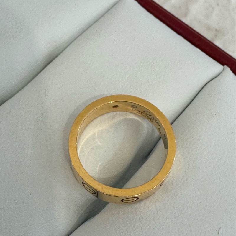 Cartier Love系列單鑽玫瑰金戒指47號-7