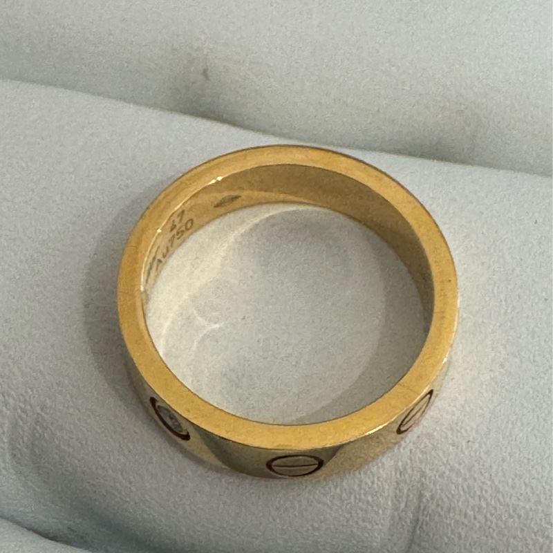 Cartier Love系列單鑽玫瑰金戒指47號-15