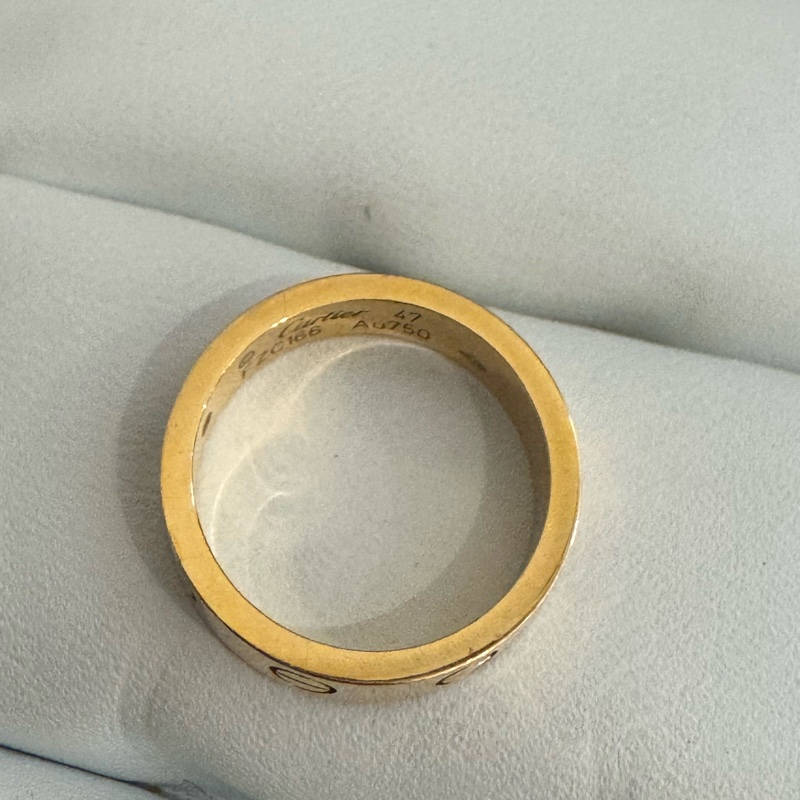 Cartier Love系列單鑽玫瑰金戒指47號-16