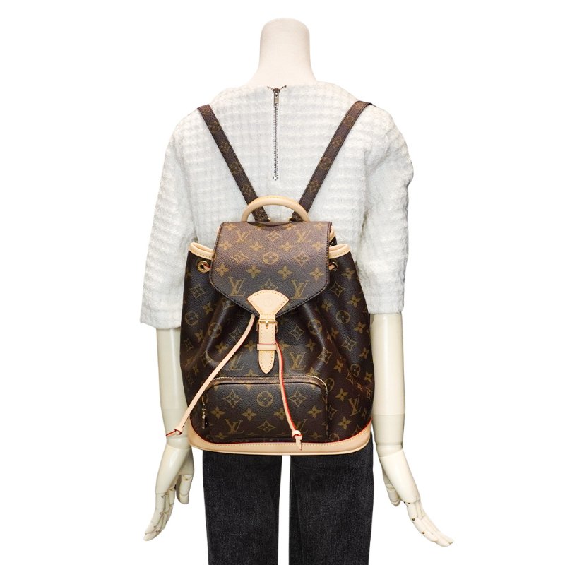Louis Vuitton 展示品 Montsouris PM 帆布磁吸束口後背包(M11198-咖)-5
