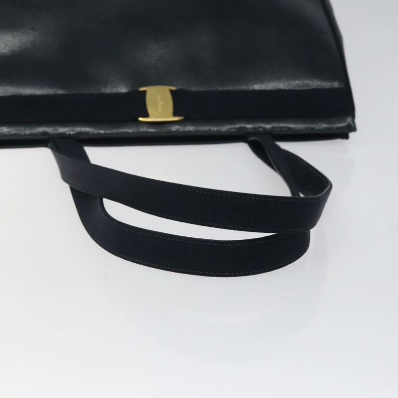【日本直送】Salvatore Ferragamo 托特包皮革壓花海軍藍金色正品 gh069-6